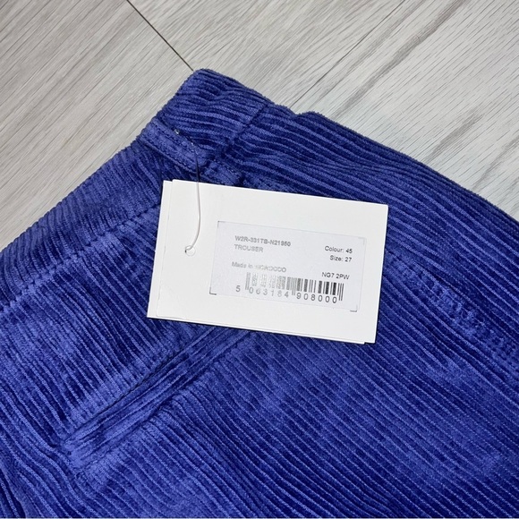 NWT Paul Smith Women's Wide-Leg Corduroy Trouser Cobalt Blue - Picture 9 of 9